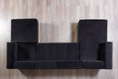 Juliana Black Velvet 4-Piece 140" Sectional