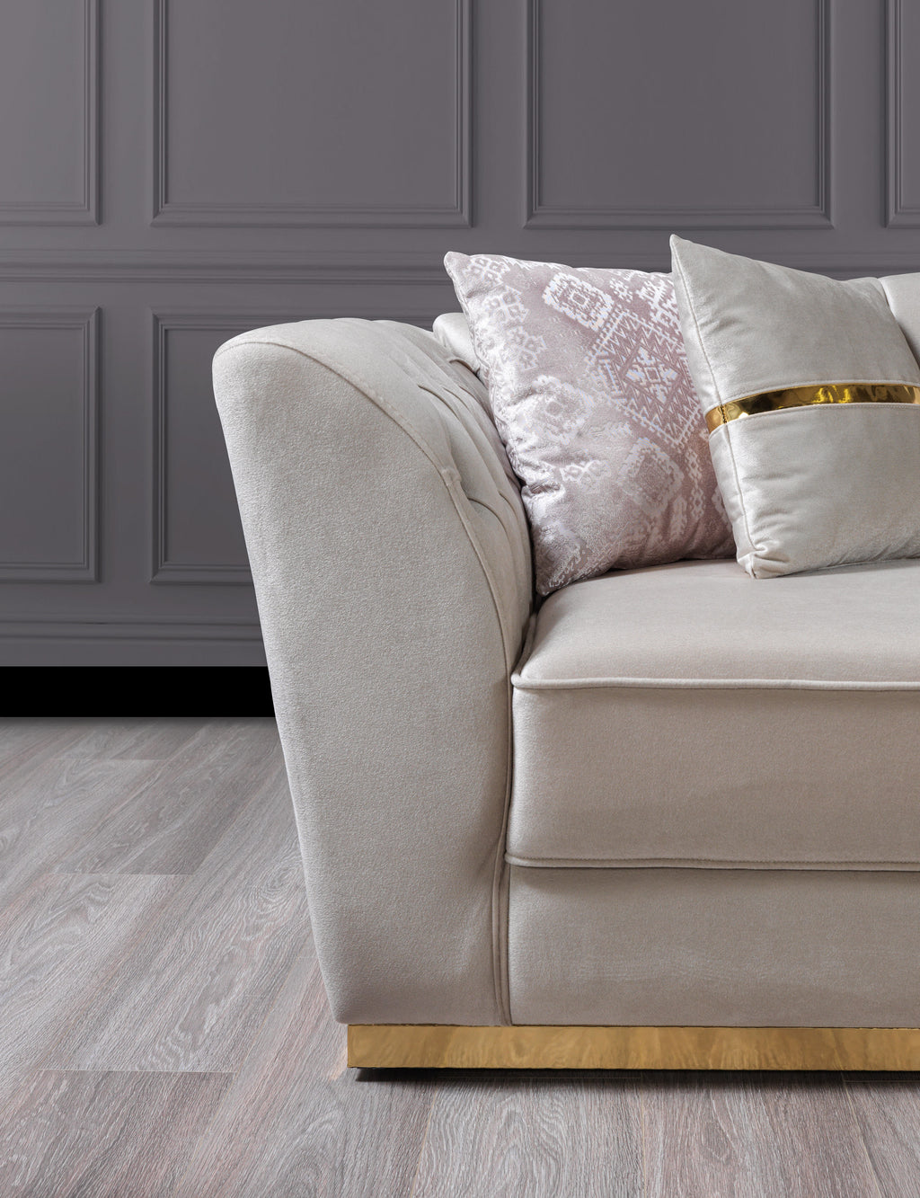 Milena Ivory Velvet Loveseat 73" – Nova Furniture