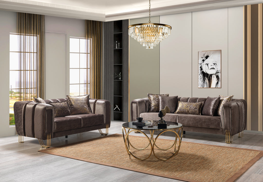Santana Coffee Velvet Sofa 89" & Loveseat 69" – Nova Furniture