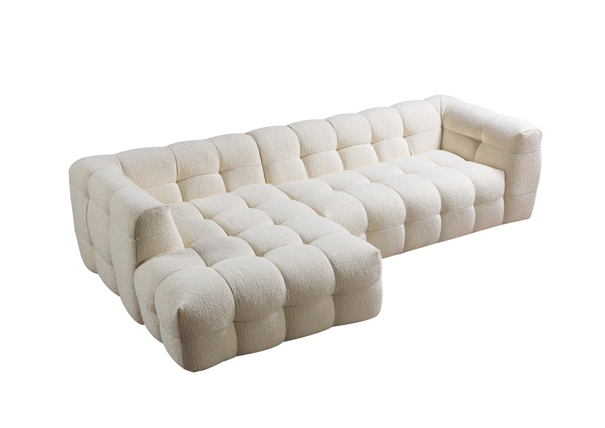 Ivy Ivory Boucle LAF 110" Sectional