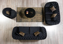 Lupino Black Velvet Sofa 98" & Loveseat 79"