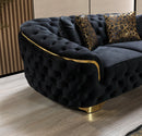 Lupino Black Velvet Sofa 98" & Loveseat 79"