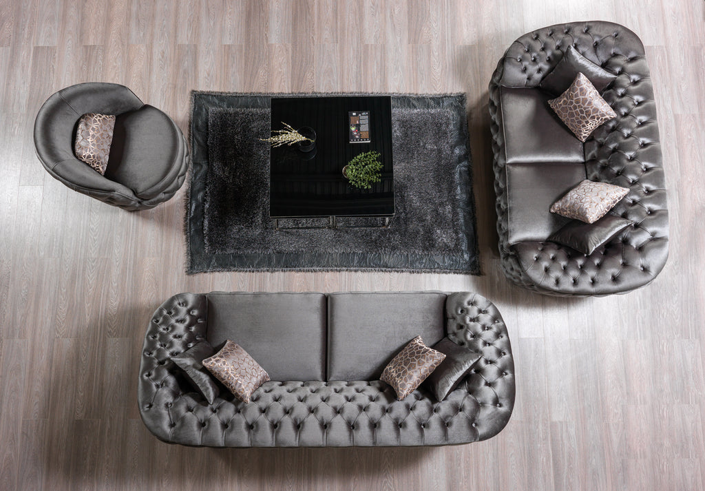 Lupino Gray Velvet Chair – Nova Furniture