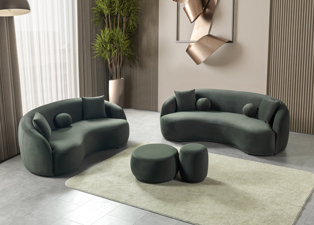 Bonita Green Velvet Sofa 91" & Loveseat 81" – Nova Furniture