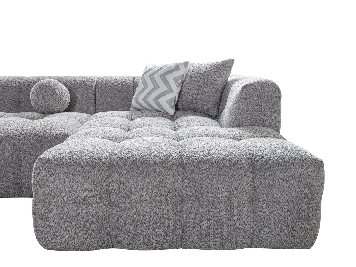 Ivy Gray Boucle RAF 110" Sectional