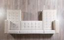 Elisha Ivory Velvet Double Chaise 140" Sectional