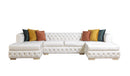 Matilda Ivory Velvet Double Chaise Sectional