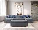 Lauren Gray Velvet Double Chaise 136" Sectional