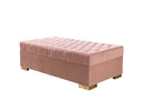 Lauren Pink Velvet Double Chaise 136" Sectional