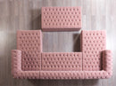Lauren Pink Velvet Double Chaise 136" Sectional