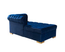Lauren Navy Velvet Double Chaise 136" Sectional