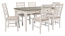 Skempton White/Light Brown Rectangular Dining Set - SET | D394-25 | D394-01(2) - Nova Furniture