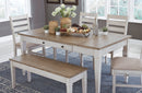 Skempton White/Light Brown Rectangular Dining Set - SET | D394-25 | D394-01(2) - Nova Furniture