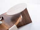 674 Walnut-Travertine Coffee with End Table
