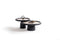 950 Black Travertine 3 Pc Coffee Table Set
