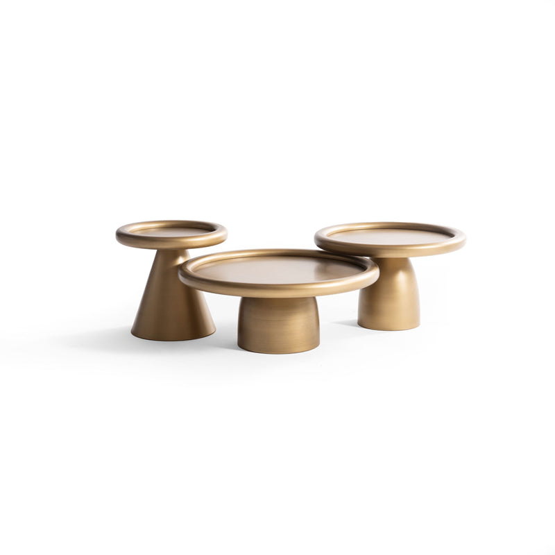 950 Gold 3 Pc Coffee Table Set