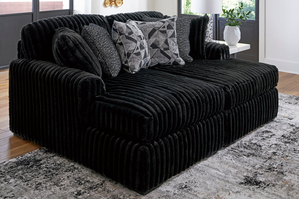 Midnight-Madness Onyx 2-Piece Oversized Double Chaise – Nova Furniture