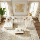 JAYLA IVORY VELVET DOUBLE CHAISE 141" SECTIONAL