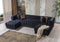 Ariana Black Velvet Double Chaise Sectional