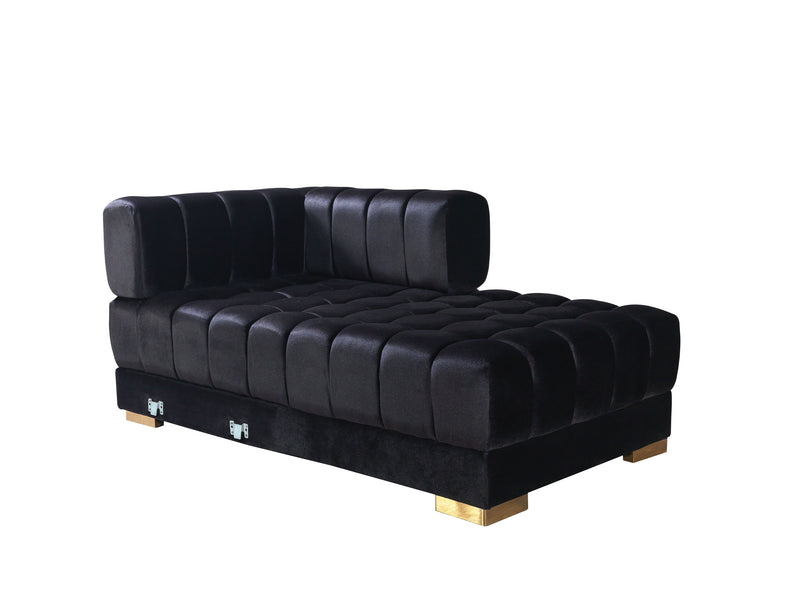 Ariana Black Velvet Double Chaise Sectional