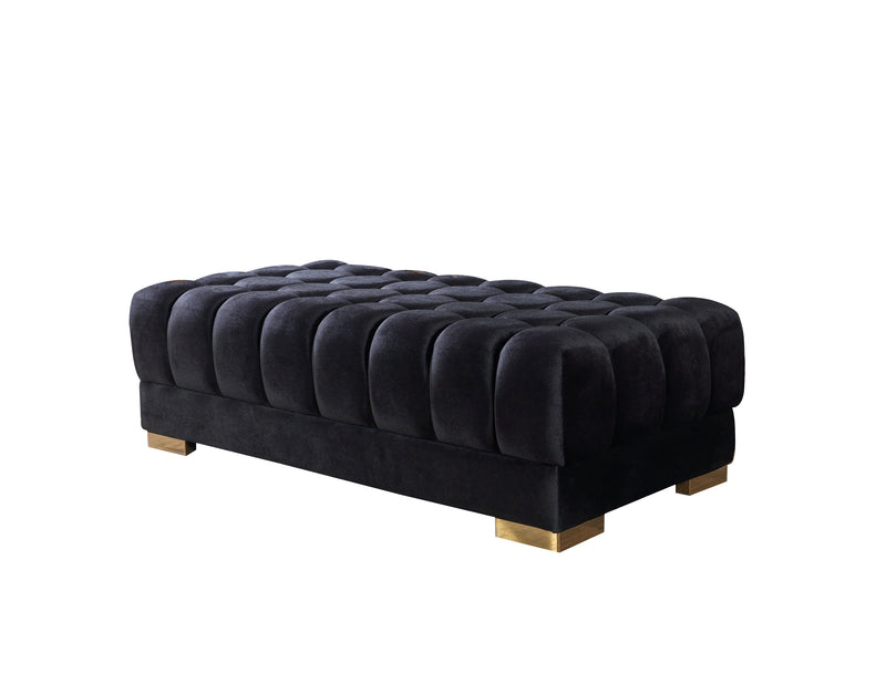 Ariana Black Velvet Double Chaise Sectional