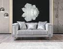 Santana Silver Velvet Loveseat