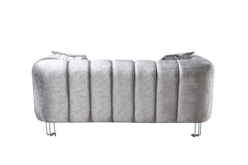 Santana Silver Velvet Loveseat