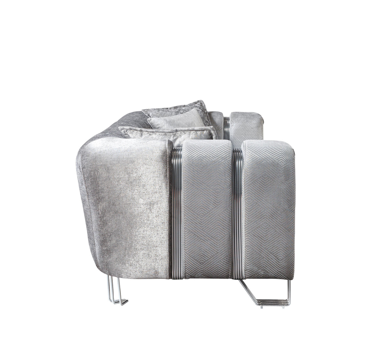 Santana Silver Velvet Loveseat