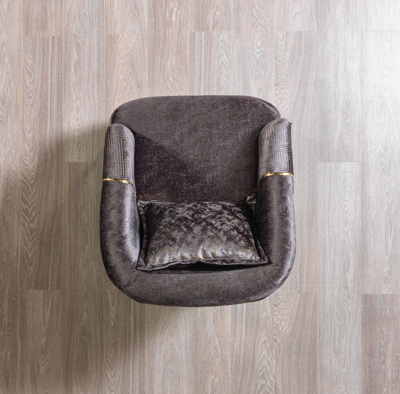 Santana Smoke Velvet Sofa 89" & Loveseat 69"