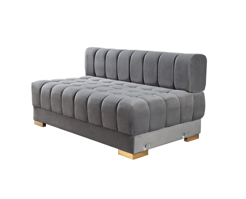 Ariana Gray Velvet Double Chaise Sectional