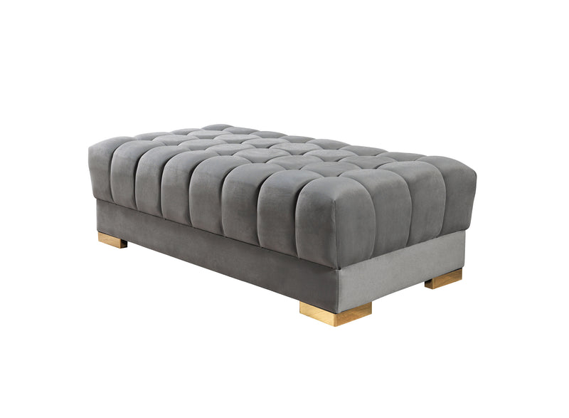 Ariana Gray Velvet Double Chaise Sectional