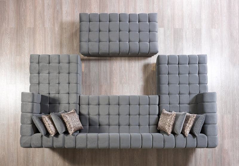 Ariana Gray Velvet Double Chaise 138" Sectional