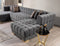 Ariana Gray Velvet Double Chaise Sectional