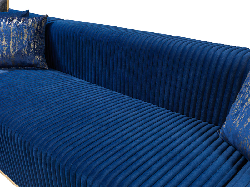 Juliana Blue Velvet 4-Piece Sectional