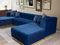 Juliana Blue Velvet 4-Piece 140" Sectional