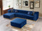 Juliana Blue Velvet 4-Piece Sectional