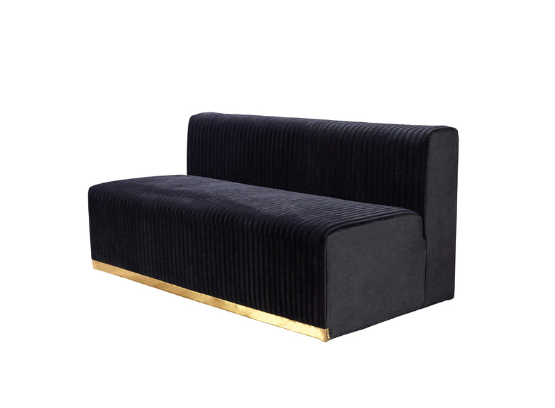 Juliana Black Velvet 4-Piece Sectional