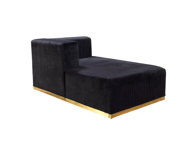 Juliana Black Velvet 4-Piece Sectional