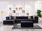 Juliana Black Velvet 4-Piece Sectional