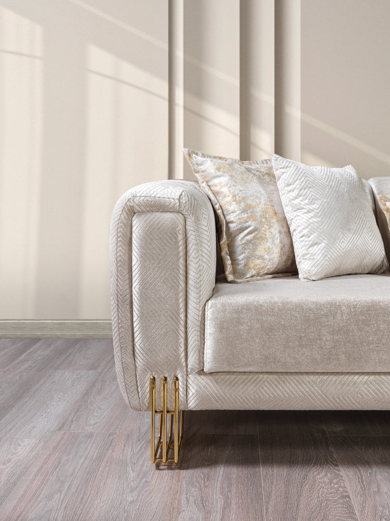 Santana Ivory Velvet Sofa 89" & Loveseat 69" [ETA: 4/15]