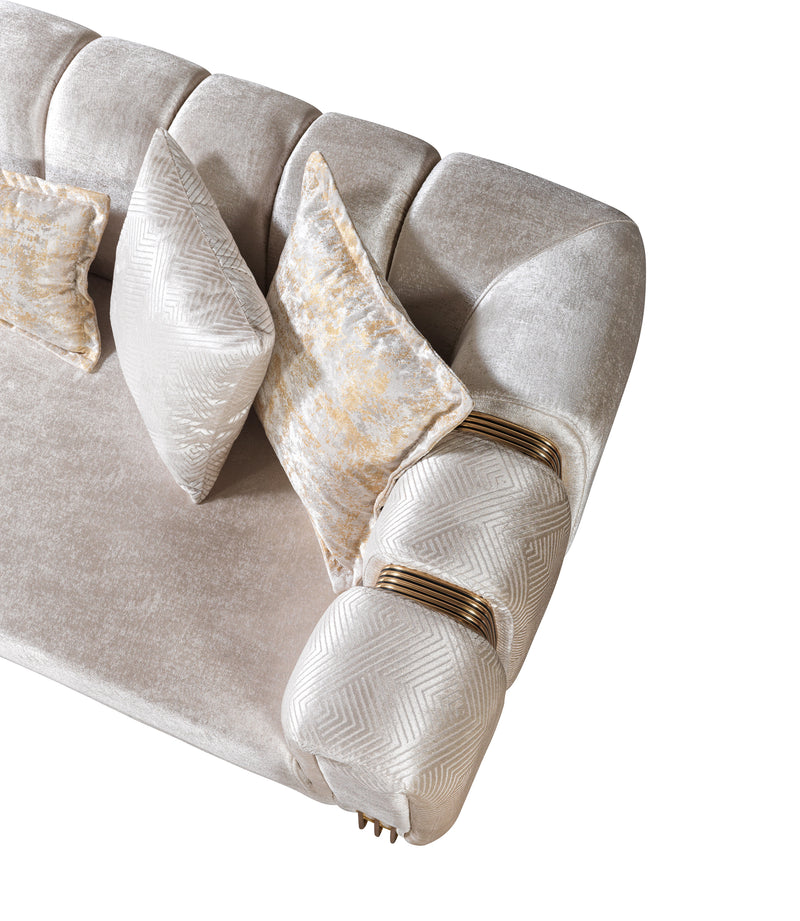 Santana Ivory Velvet Sofa 89" & Loveseat 69" [ETA: 4/15]