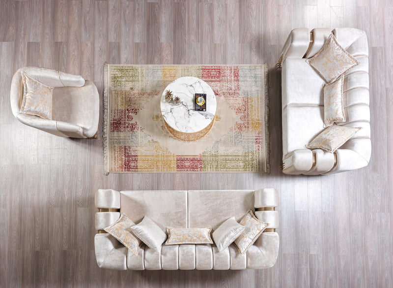 Santana Ivory Velvet Sofa 89" & Loveseat 69" [ETA: 4/15]