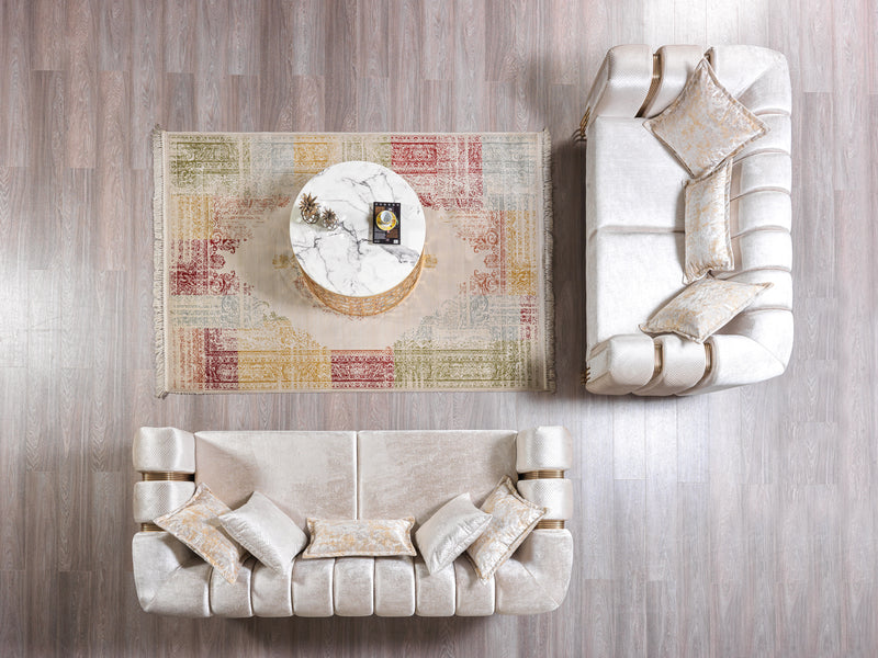 Santana Ivory Velvet Sofa 89" & Loveseat 69" [ETA: 4/15]