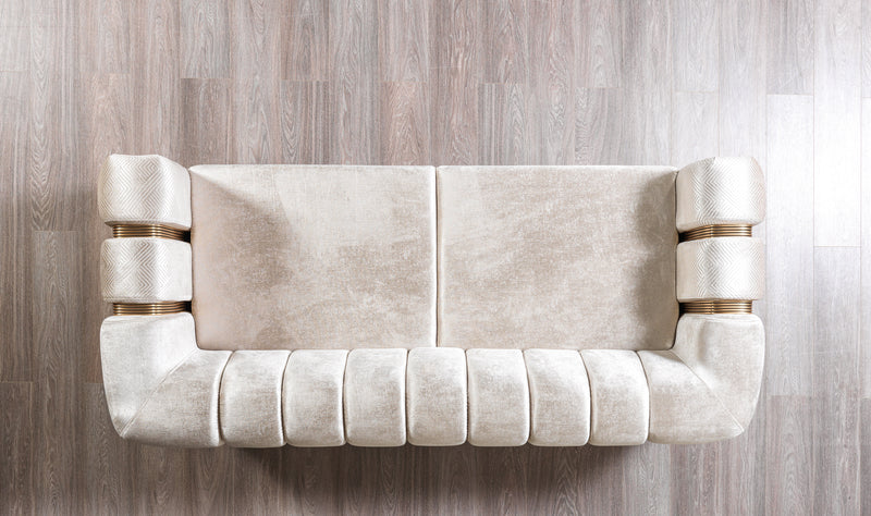 Santana Ivory Velvet Sofa 89" & Loveseat 69" [ETA: 4/15]