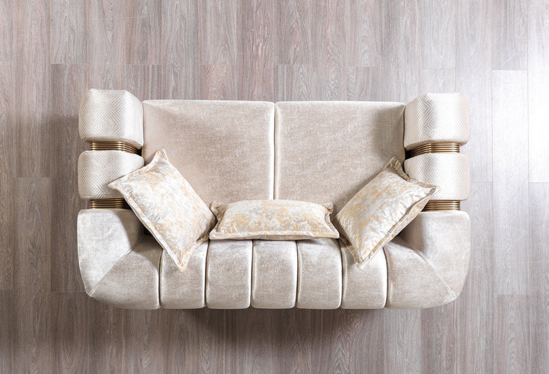 Santana Ivory Velvet Sofa 89" & Loveseat 69" [ETA: 4/15]