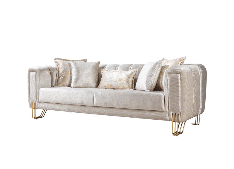 Santana Ivory Velvet Sofa 89" & Loveseat 69" [ETA: 4/15]