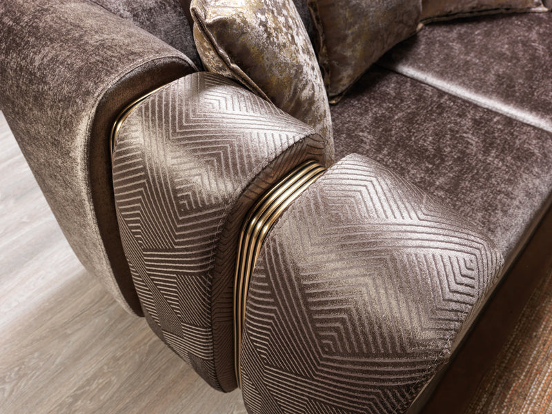 Santana Coffee Velvet Sofa