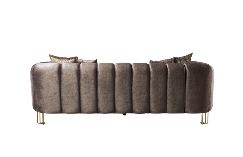 Santana Coffee Velvet Sofa