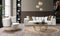 Michelle Ivory Velvet 2-Piece Curved 118" Sectional