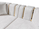 Michelle Ivory Velvet 2-Piece Curved 118" Sectional
